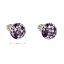 Strieborné náušnice pecka s kryštálmi Swarovski mix farieb okrúhle 31336.3 Magic Violet