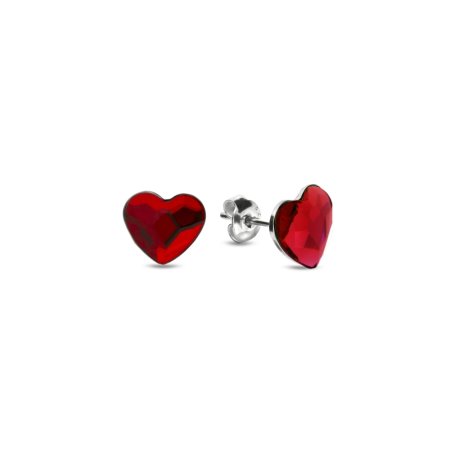 Náušnice červené se Swarovski Elements Heart K2808LSI Light Siam