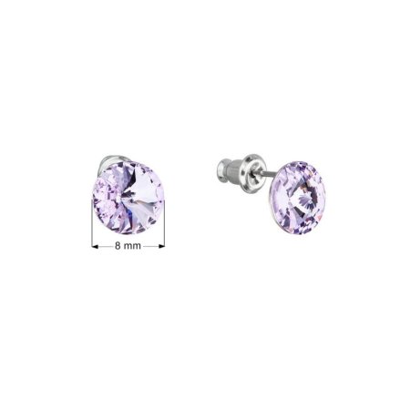 Náušnice bižuterie s křišťály Preciosa fialové kulaté 51037.3 Violet