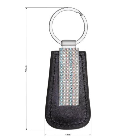 Kľúčenka s kryštálmi Swarovski čierna 38016.3 aqua mix