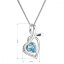 Strieborný náhrdelník so Swarovski kryštálmi srdce modré 32071.3 Aqua