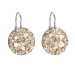 Stříbrné náušnice visací s krystaly Swarovski zlaté kulaté 31176.5 Gold