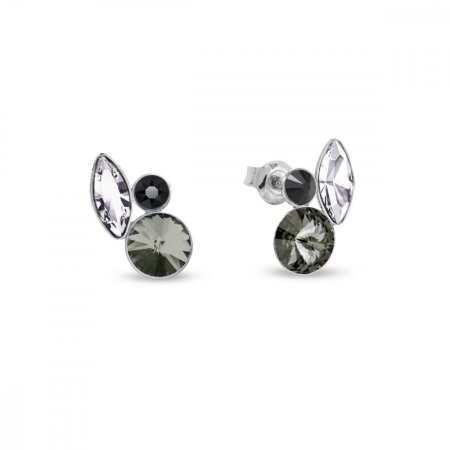 Náušnice šedé se Swarovski Elements Artesia K2201MIX1CBD Black Diamond