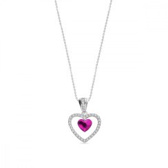 Náhrdelník ružový sa Swarovski Elements Amour NCC28086F Fuchsia