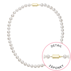 Perlový náhrdelník z riečnych perál so zapínaním zo 14 karátového zlata 922003.1/9267A biely