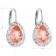 Strieborné náušnice visiace s kryštálmi Swarovski oranžová slza 31242.3 Rose Peach