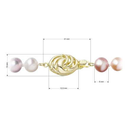 Perlový náhrdelník z říčních perel se zapínáním ze 14 karátového zlata 922004.3/9265A multi