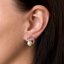 Stříbrné náušnice pecka s perlou Swarovski bílé kulaté 31239.1 Bílá