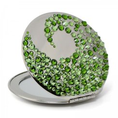 Kosmetické kapesní zrcátko se Swarovski Elements Corals Zelené