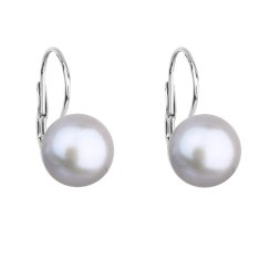 Strieborné náušnice visiace so sivou riečnou perlou 21009.3 Grey