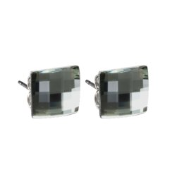 Náušnice so Swarovski Elements diskoštvorec Black Diamond 10 mm