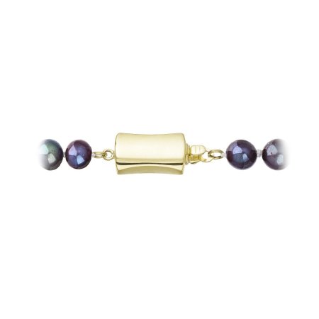 Perlový náhrdelník z říčních perel se zapínáním ze 14 karátového zlata 922001.3/9267A dk.peacock