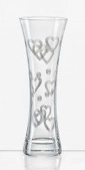 Sklenená váza srdce Love 19,5 cm