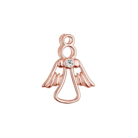 Pozlacený růžový přívěsek anděl se zirkonem 14047.1