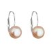 Stříbrné náušnice visací s oranžovou říční perlou 21044.3 Peach 7,5 mm