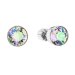 Stříbrné náušnice pecka s krystaly Swarovski zelené kulaté 31113.5 Paradise Shine