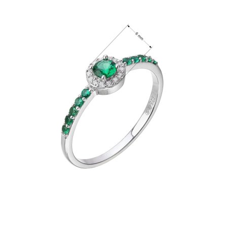 Strieborný prsteň zelené zirkóny 15041.3
