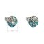 Strieborné náušnice pecka s kryštálmi Swarovski mix farieb okrúhle 31336.3 Magic Indicolite