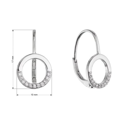 Strieborné náušnice okrúhle so zirkónmi 11700.1 crystal