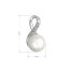 Zlatý 14 karátový přívěsek bílé zlato s bílou říční perlou a zirkony 84PZ00008 nekonečno