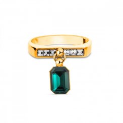 Prsteň zelený sa Swarovski Elements Royal PKKG26028EMC Emerald