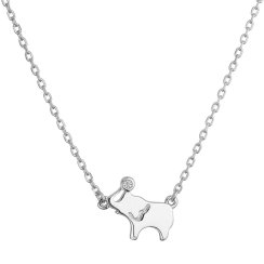 Stříbrný náhrdelník slon se zirkonem 12131.1