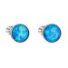 Stříbrné náušnice pecky se syntetickým opálem modré kulaté 11001.3 Blue s. Opal