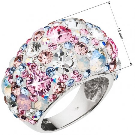 Stříbrný prsten s krystaly Swarovski růžový 35028.3 Magic Rose