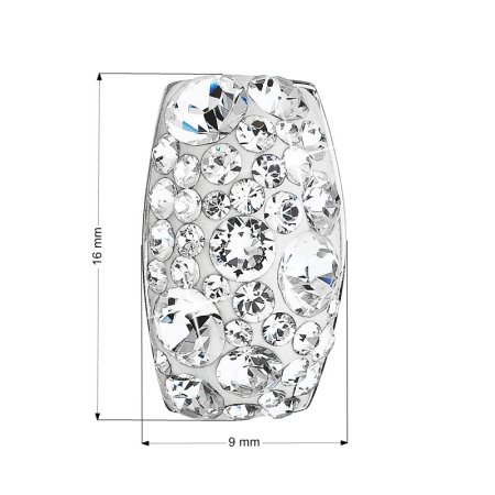 Strieborný prívesok s kryštálmi Swarovski biely obdĺžnik 34194.1 Kryštál
