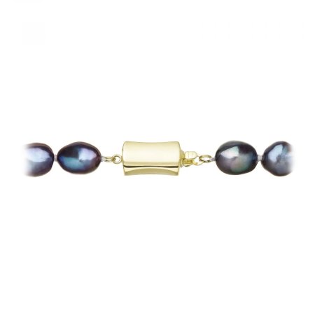 Perlový náhrdelník z riečnych perál so zapínaním zo 14 karátového zlata 922027.3/9267A peacock