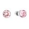 Stříbrné náušnice pecka se Swarovski krystaly růžové kulaté 31113.3 Light Rose