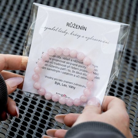 Náramek s minerálními kameny růženín 43056.3