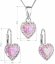 Sada šperkov so syntetickým opálom a kryštálmi Swarovski náušnice a prívesok svetlo ružové srdce 39161.1 Rose s. Opal