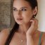 Stříbrné náušnice visací s krystaly Swarovski bílé kulaté 31112.1 Krystal