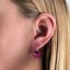 Strieborné náušnice visiace s kryštálmi Swarovski ružové okrúhle 31106.3 Fuchsia