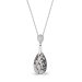 Stříbrný náhrdelník se Swarovski Elements stříbrno-černá kapka Dainty Drop N610616BP Black Patina