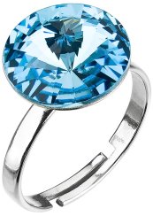 Prsteň svetlo modrý Rivoli so Swarovski Elements Aqua 12 mm