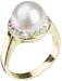 Prsteň zlatý so Swarovski Elements perla 35021.6 Luminous Green