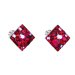 Stříbrné náušnice pecka s krystaly Swarovski červený kosočtverec 31169.3 Cherry