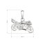 Stříbrný přívěsek motorka 64008