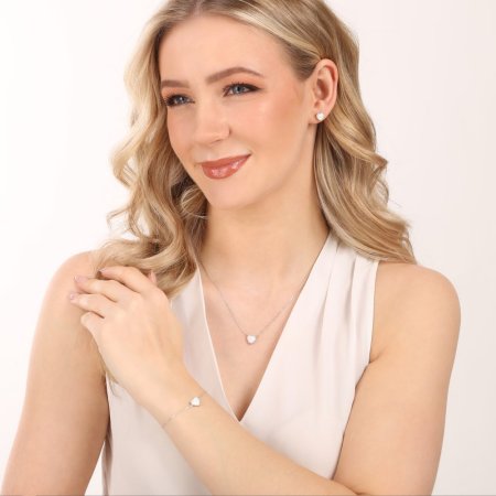 Strieborné náušnice opálové srdiečka 11691.1