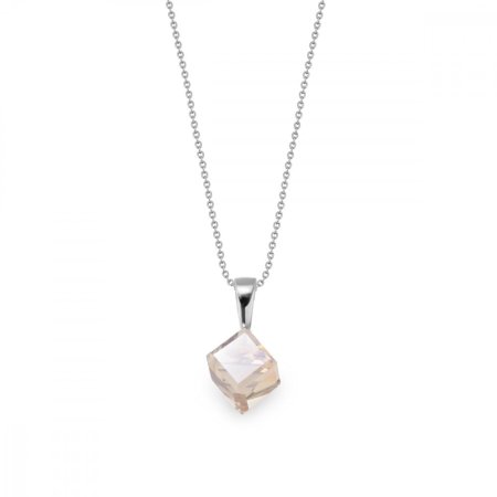Náhrdelník so Swarovski Elements kocka Gold Shadow 6 mm