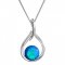 Strieborný náhrdelník so syntetickým opálom modrá kvapka 12045.3 Blue s. Opal