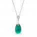Strieborný náhrdelník so Swarovski Elements zelená kvapka Dainty Drop N610616EM Emerald