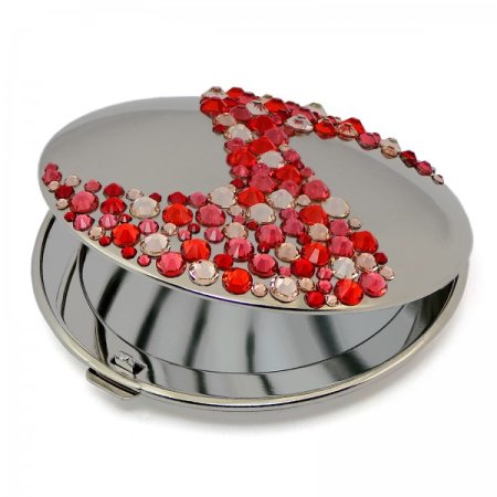 Kosmetické kapesní zrcátko se Swarovski Elements Corals II Červené
