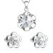 Sada šperků s krystaly Swarovski náušnice, řetízek a přívěsek bílá kytička 39173.1 Krystal