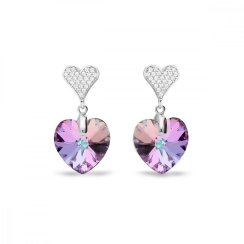 Náušnice fialové sa Swarovski Elements Spirit KCN622814VL Vitrail Light