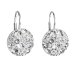 Stříbrné náušnice visací s krystaly Swarovski bílé kulaté 31176.1 Krystal