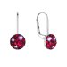 Strieborné náušnice visiace s kryštálmi Swarovski červené malé 31321.3 cherry