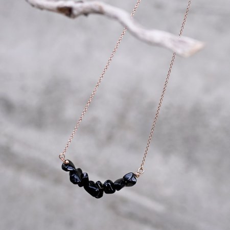 Náhrdelník s kouřovým křemenem 42037.3 ocel růžová